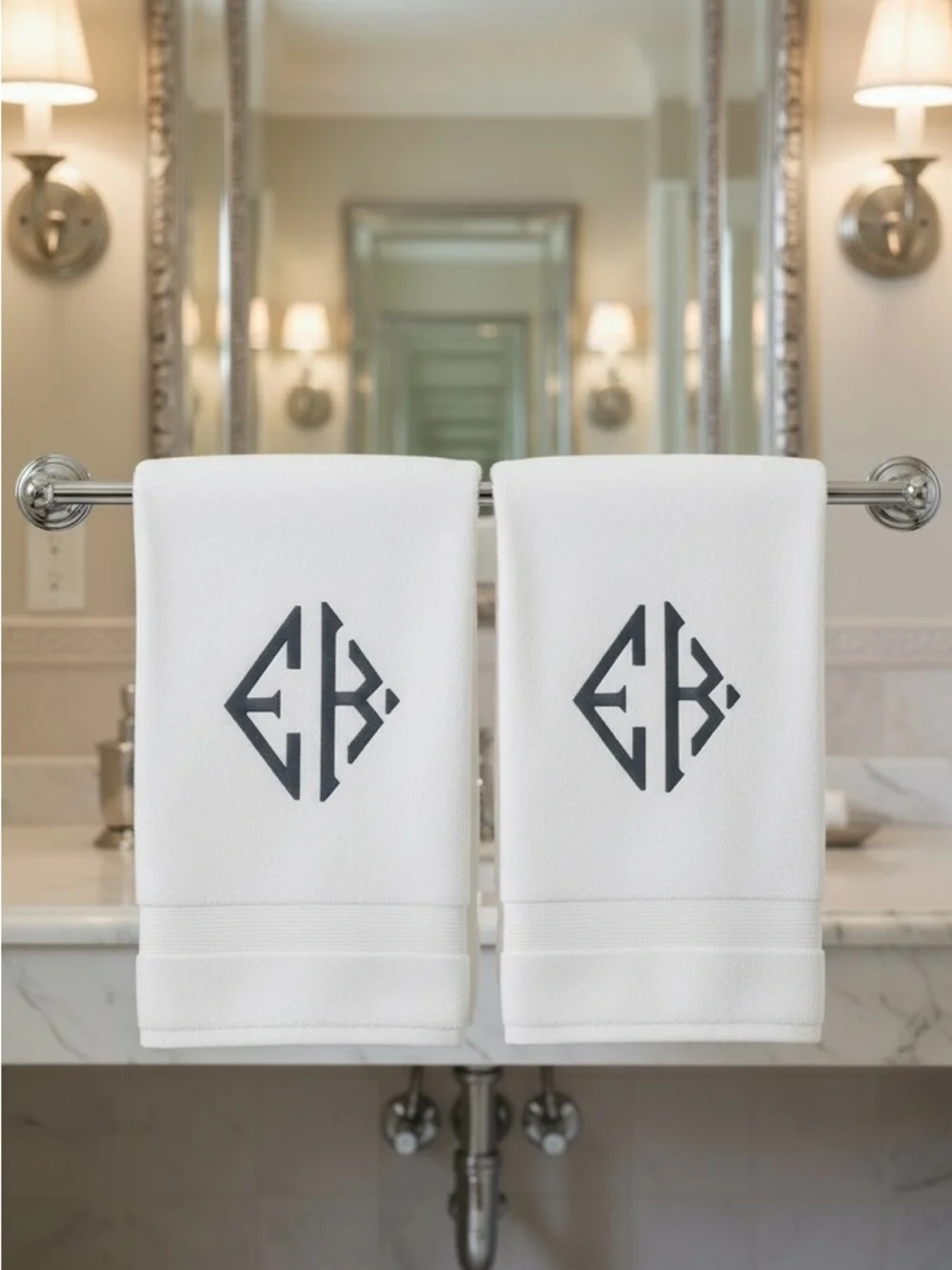 Personalized Embroidered Luxurious Bath Towel set 2 Monogrammed New